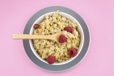 High angle view of breakfast served in bowl