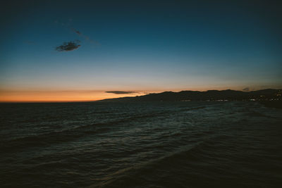 Scenic view of sea at sunset