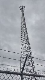 Low angle view of electricity pylon against sky