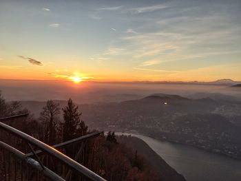 Scenic view of dramatic sky during sunset