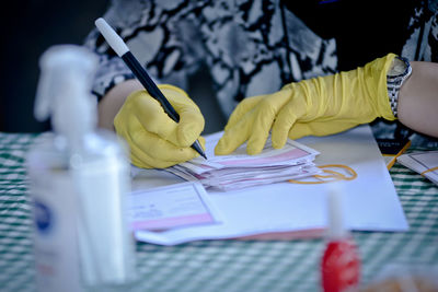 People working on table