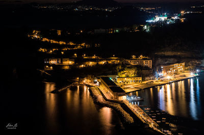 Illuminated city at night