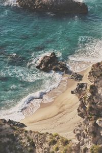 High angle view of beach