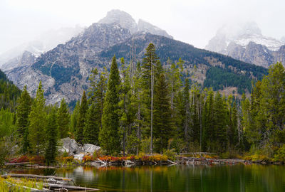 Scenic view of lake and mountains