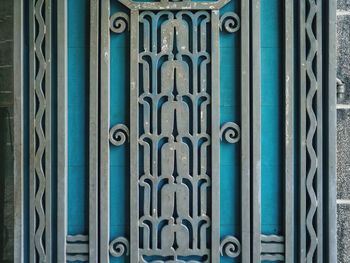 Full frame shot of closed metal gate