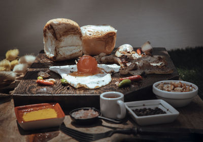 Close-up of food on table