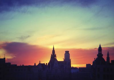 Buildings at sunset