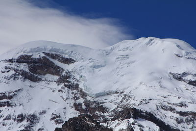 Snow covered mountains against sky