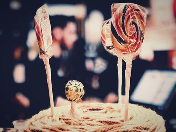 Close-up of dessert on table