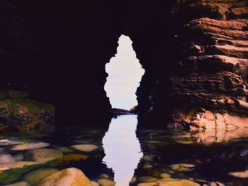 Scenic view of rock formation in sea