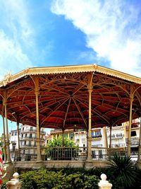 Low angle view of built structure against sky