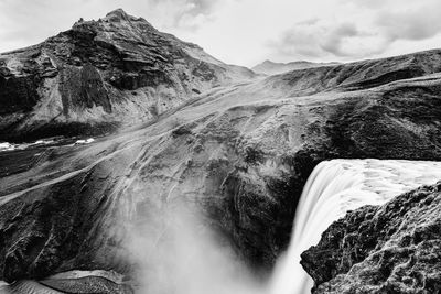 Scenic view of waterfall