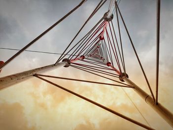 Low angle view of sailboat against sky