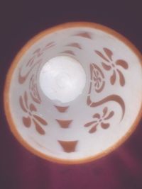 High angle view of coffee cup