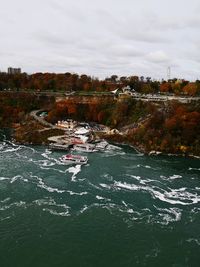 Aerial view of river against sky