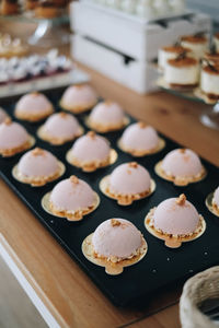 High angle view of cake on table