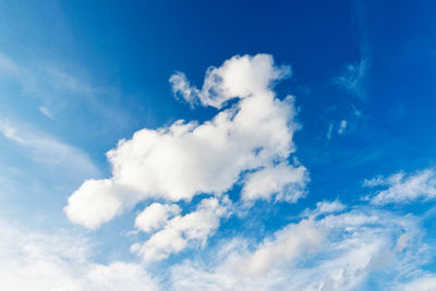 Low angle view of clouds in blue sky