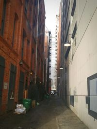 Narrow alley along buildings