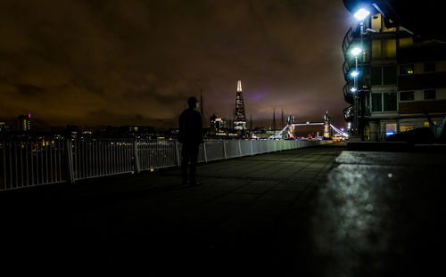 Illuminated street light at night