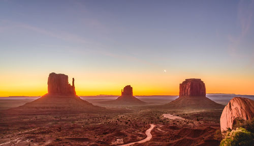 Rock formations at sunset