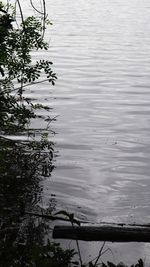 High angle view of lake against sky