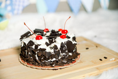 Close-up of cake on table