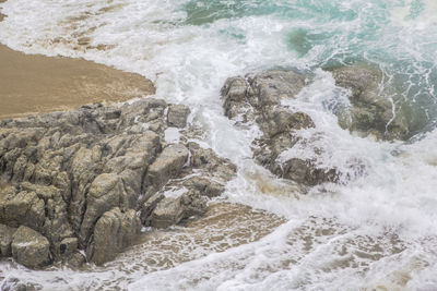 Scenic view of rocky beach