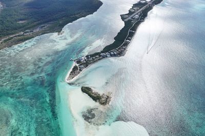 Aerial view of private island