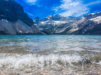 Scenic view of snowcapped mountains