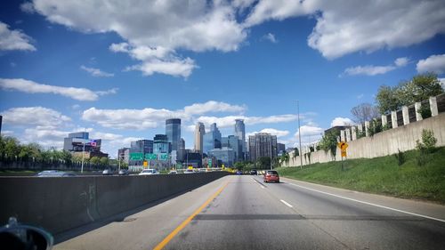 View of traffic on road