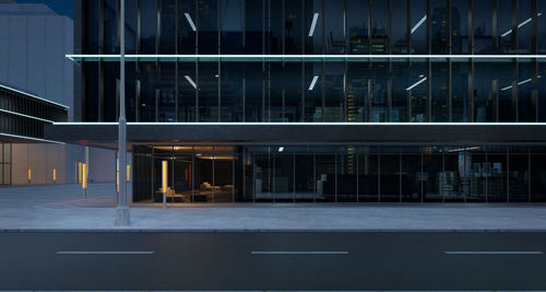 View of modern building at night