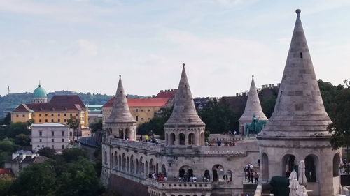 Low angle view of temple against sky