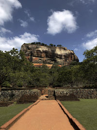 Old ruins of temple against sky