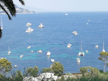 High angle view of sea against sky