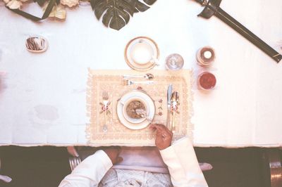 Close-up of food on table