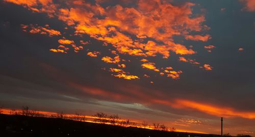 Low angle view of orange sky
