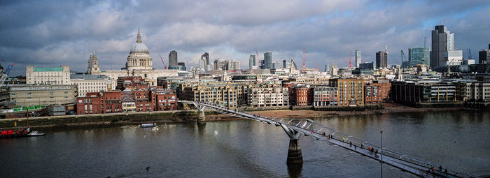 View of river with buildings in background