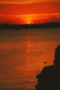 Scenic view of sea during sunset