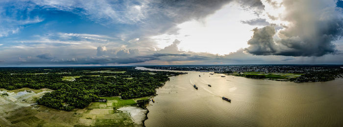 Panoramic shot of river against sky