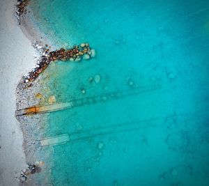 High angle view of swimming pool in sea