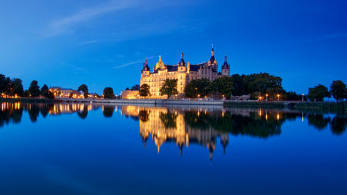 Reflection of building in water