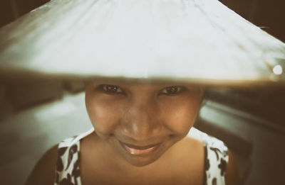 Close-up portrait of young thai woman