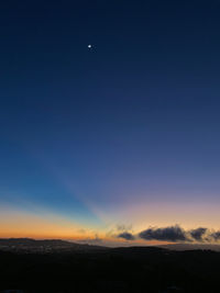 Scenic view of silhouette landscape against sky at night