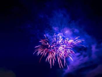 View of fireworks in sea