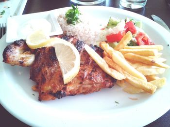 Close-up of served food