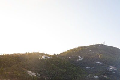 Scenic view of mountains against clear sky