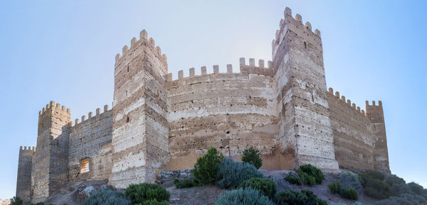 Low angle view of old ruins against sky