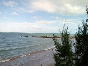 Scenic view of beach against sky