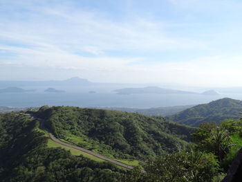 High angle view of landscape against sky