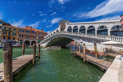 Bridge over canal in city